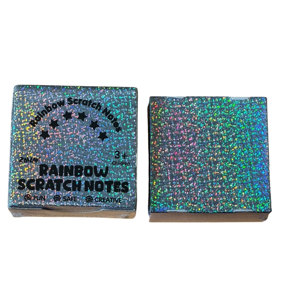 Holographic Scratch Notes Mini Rainbow Scratch Art Kids Craft Artist Kit ZMLM